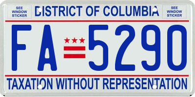 DC license plate FA5290