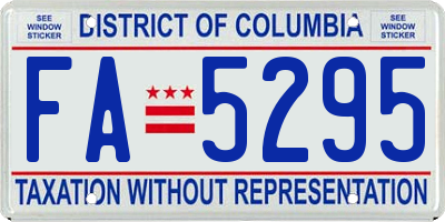 DC license plate FA5295