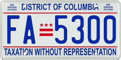 DC license plate FA5300