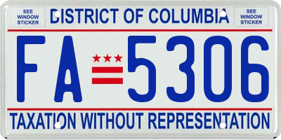 DC license plate FA5306