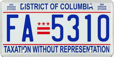 DC license plate FA5310