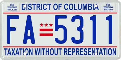 DC license plate FA5311