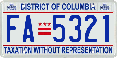 DC license plate FA5321