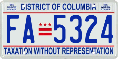 DC license plate FA5324