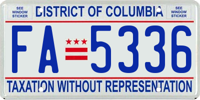 DC license plate FA5336