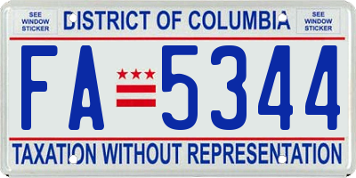 DC license plate FA5344