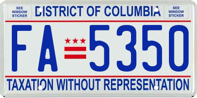 DC license plate FA5350