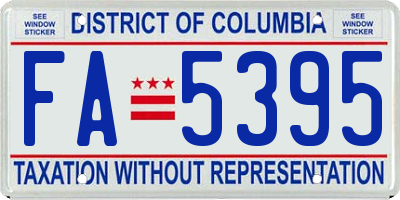 DC license plate FA5395