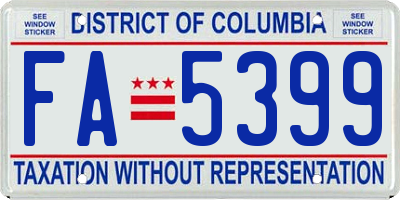 DC license plate FA5399