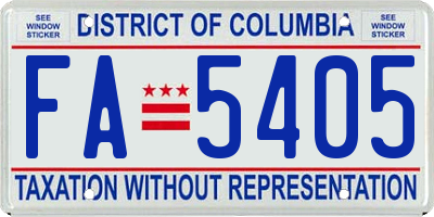 DC license plate FA5405