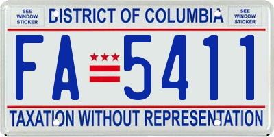 DC license plate FA5411