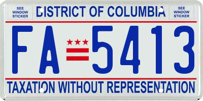 DC license plate FA5413