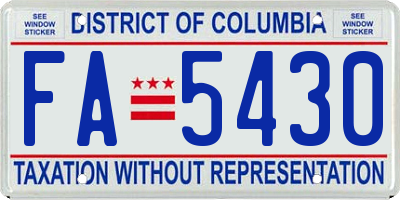 DC license plate FA5430