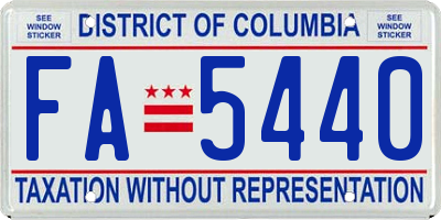 DC license plate FA5440