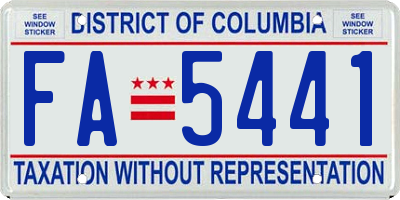 DC license plate FA5441