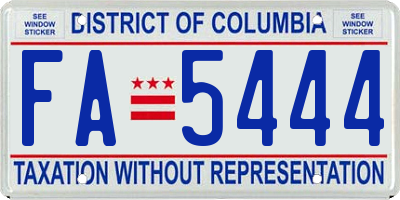 DC license plate FA5444