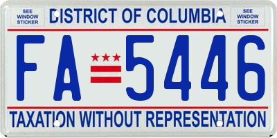 DC license plate FA5446