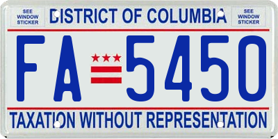 DC license plate FA5450