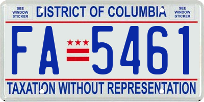 DC license plate FA5461