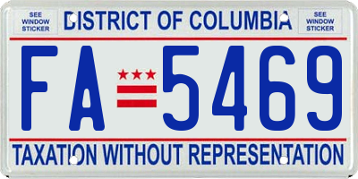 DC license plate FA5469