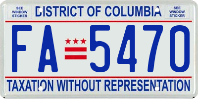 DC license plate FA5470