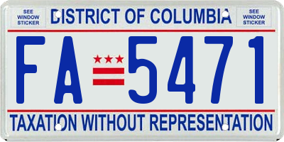 DC license plate FA5471