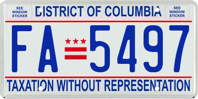 DC license plate FA5497