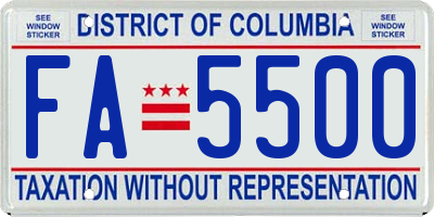 DC license plate FA5500