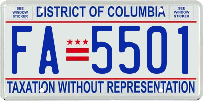 DC license plate FA5501