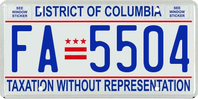 DC license plate FA5504