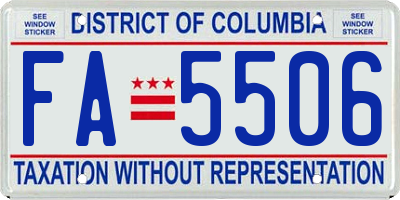 DC license plate FA5506