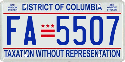 DC license plate FA5507