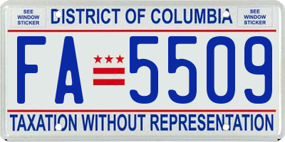 DC license plate FA5509