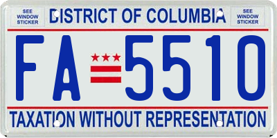 DC license plate FA5510