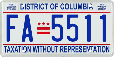 DC license plate FA5511