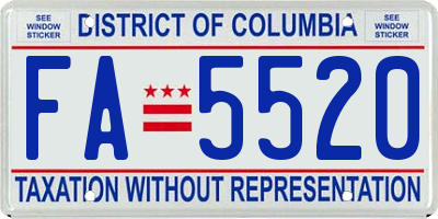 DC license plate FA5520