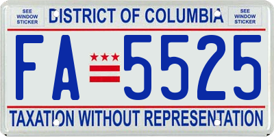 DC license plate FA5525