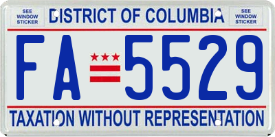 DC license plate FA5529