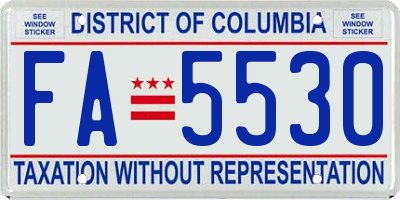 DC license plate FA5530