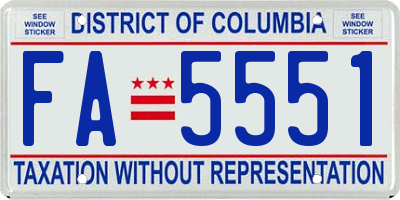 DC license plate FA5551