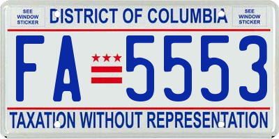 DC license plate FA5553