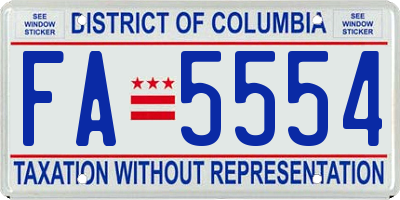 DC license plate FA5554