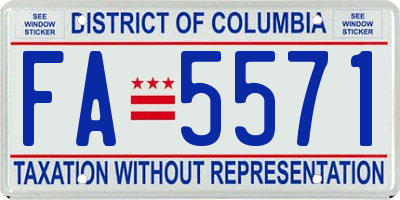 DC license plate FA5571