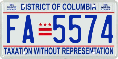 DC license plate FA5574