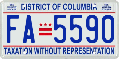 DC license plate FA5590