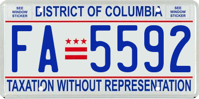 DC license plate FA5592