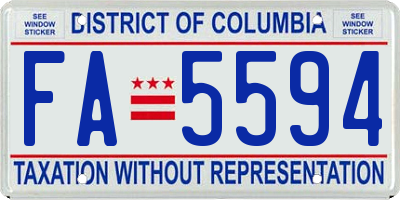 DC license plate FA5594