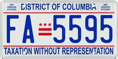 DC license plate FA5595