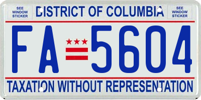 DC license plate FA5604