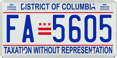 DC license plate FA5605